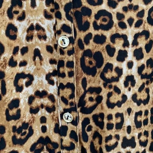 Ember Women's Stretch Blouse Button Down Animal Print Cougar Size Small - Picture 7 of 8